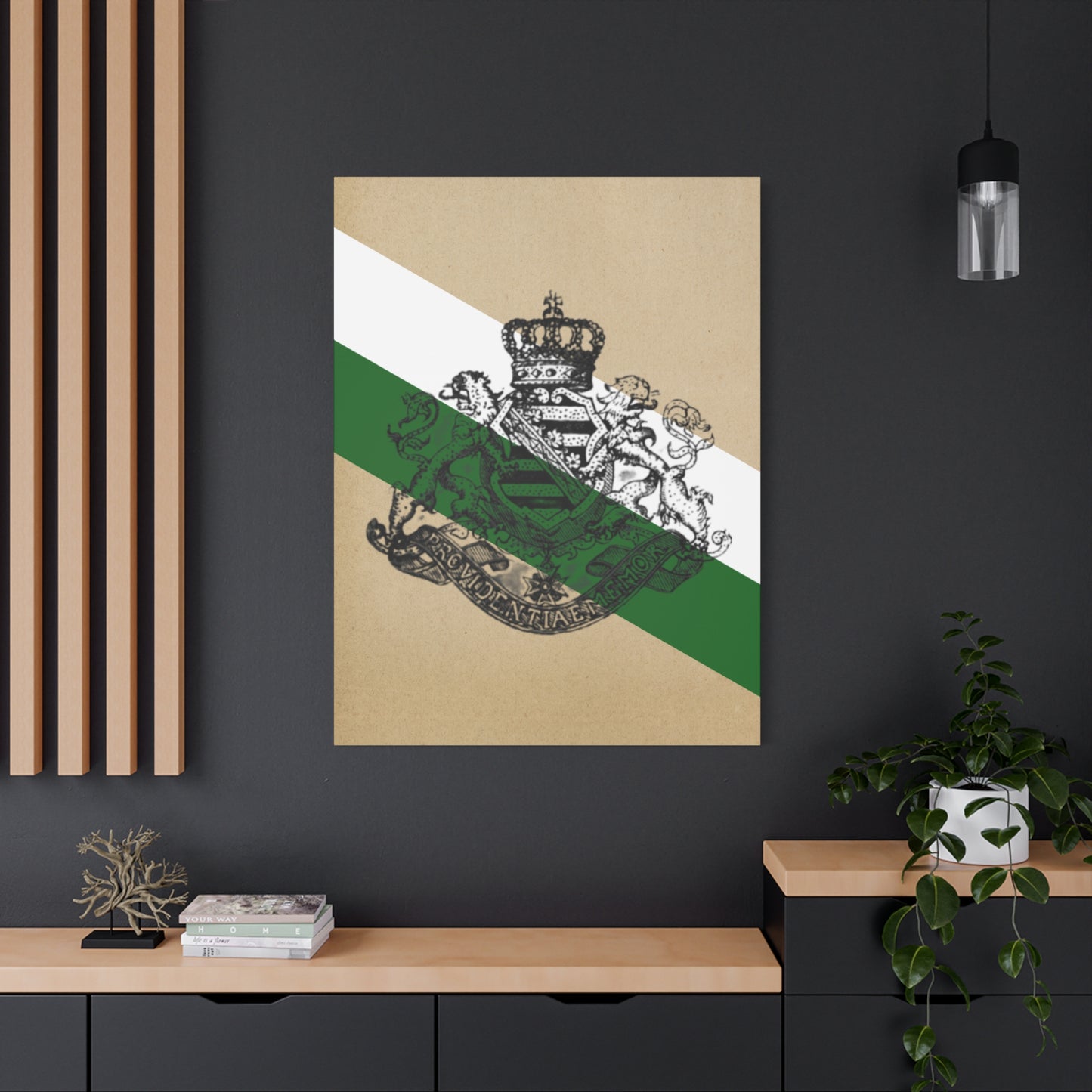19th Century Saxon Heraldry Canvas Print — Vintage Coat of Arms Wall Art