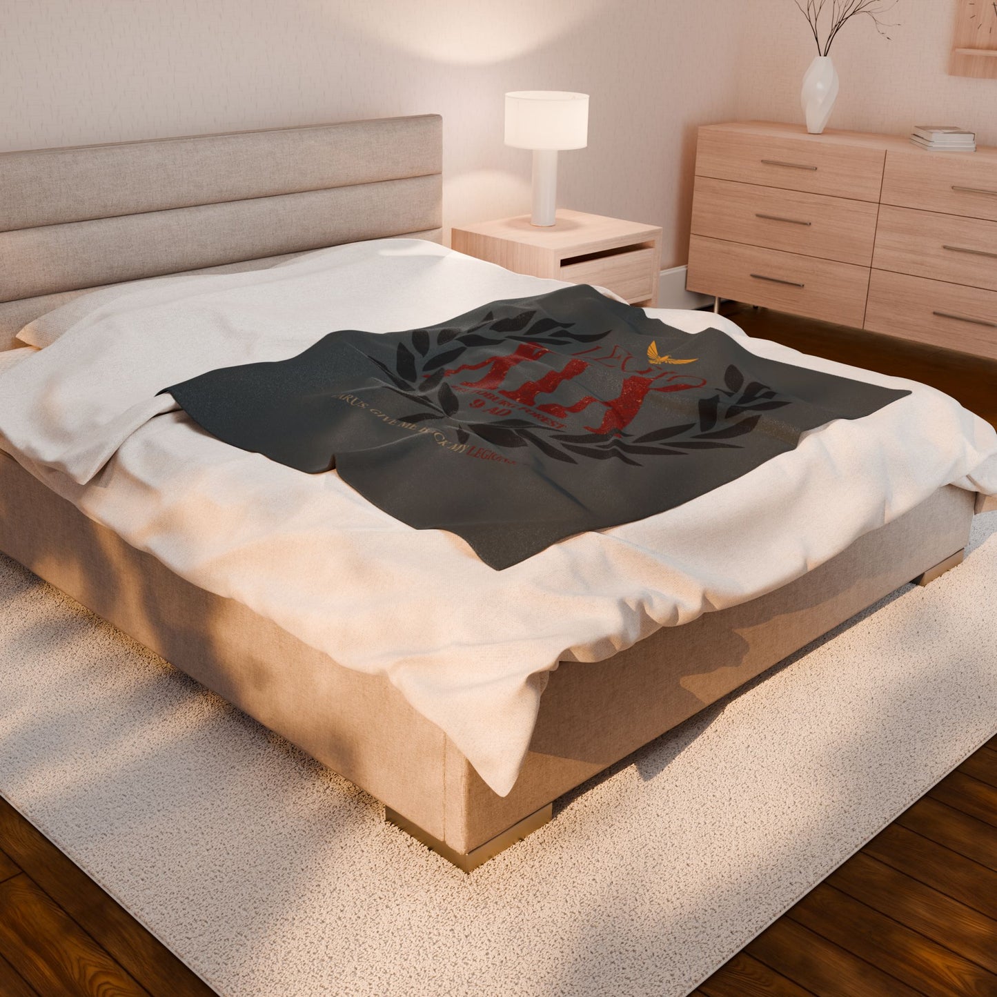 Roman 19th Legion Velveteen Plush Blanket - Varus' Lost Legions Collection, Soft Throw Blanket, Cozy Coverlet, War History Gift, Historical