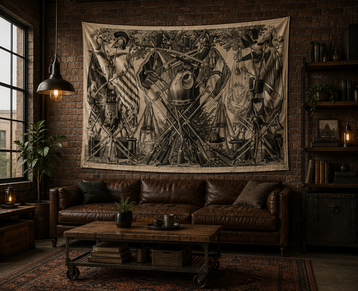 Old Military Wall Tapestry —Uniforms Illustration