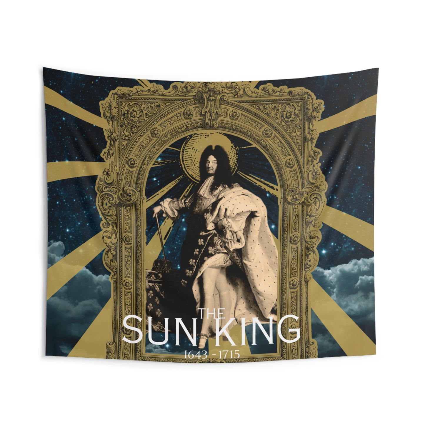 King Louis XIV "The Sun King" - Indoor Wall Tapestry | Night Sky Background