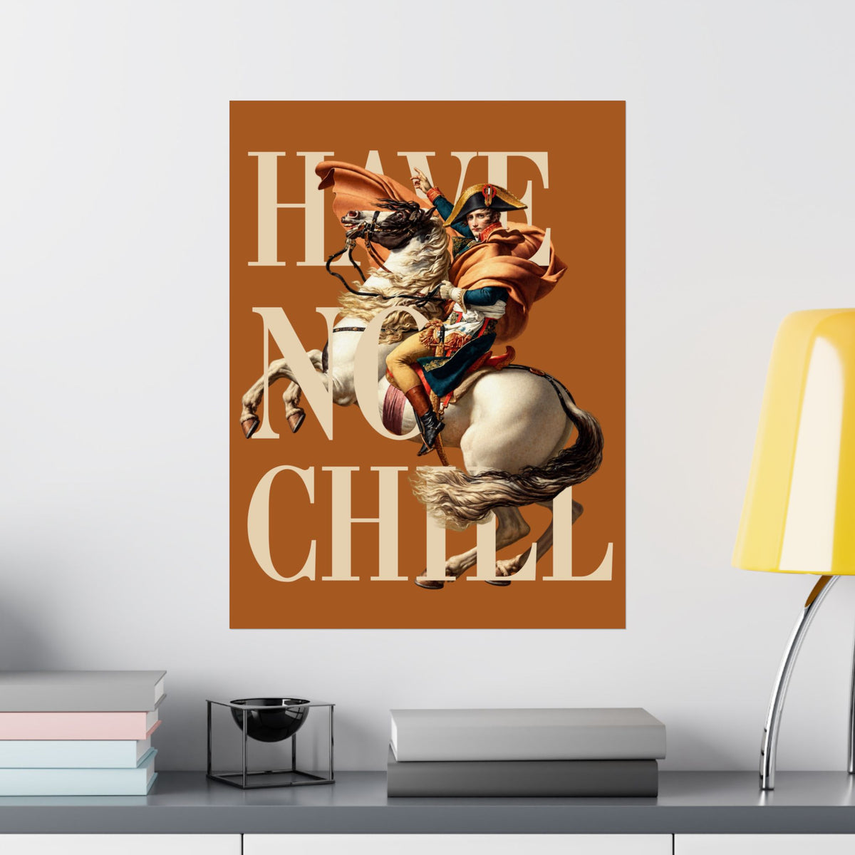 Napoleon Bonaparte  -  Matte Vertical Poster (Orange Background)