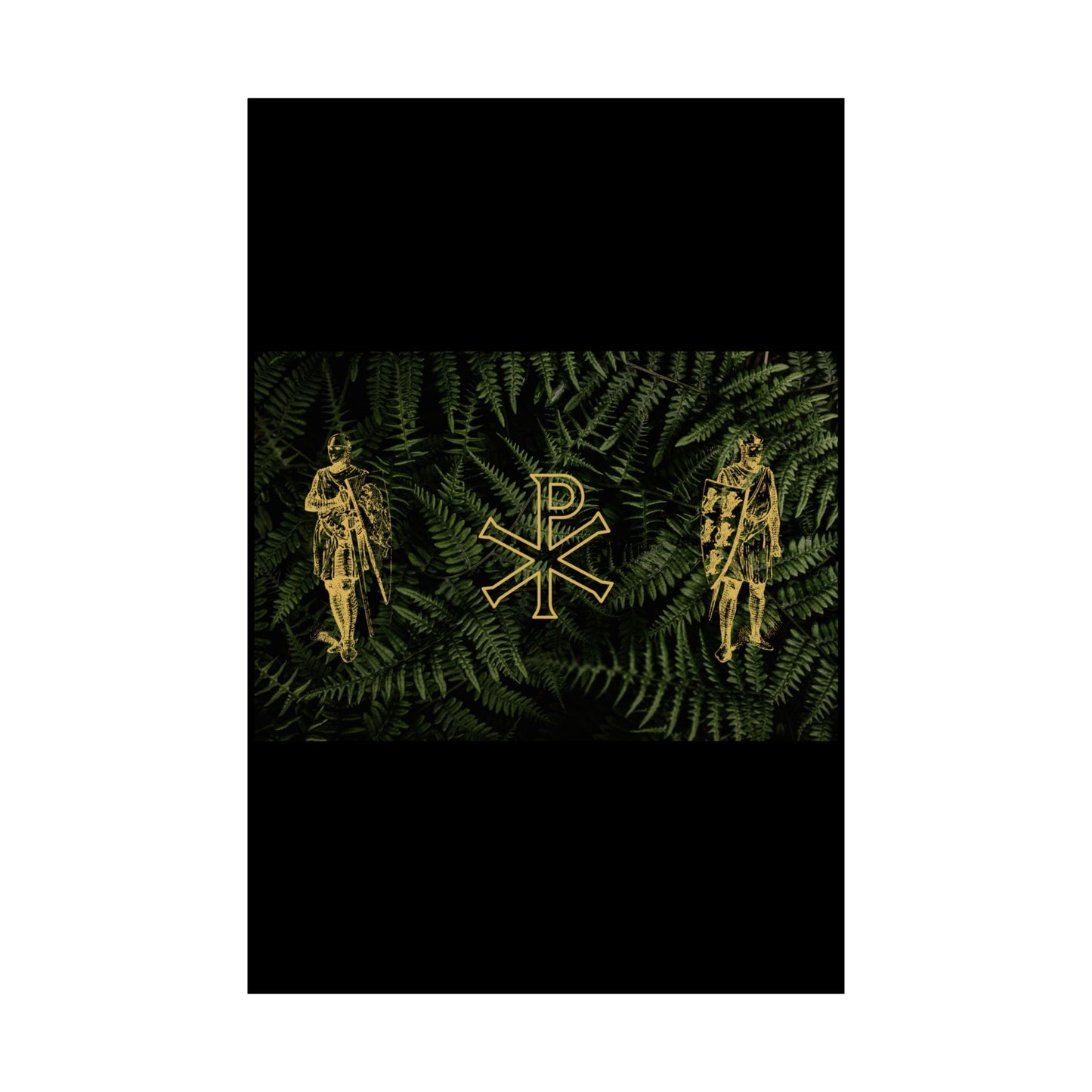 Gold Chi Rho Matte Vertical Poster | Christian Wall Art