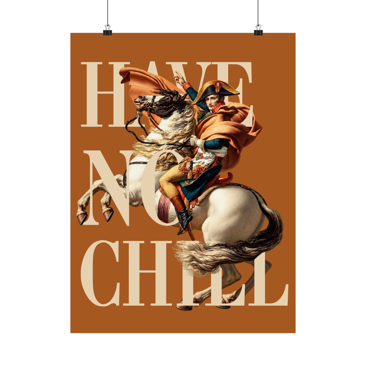 Napoleon Bonaparte  -  Matte Vertical Poster (Orange Background)