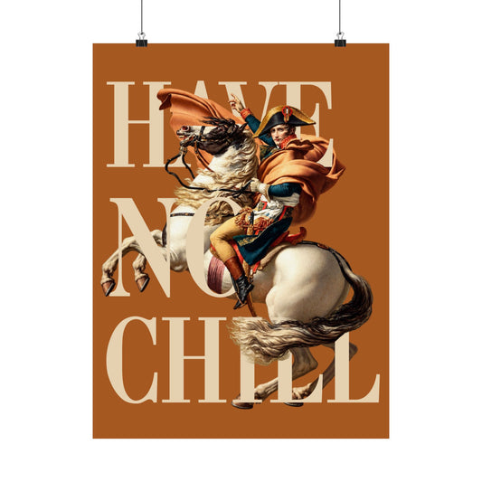 Napoleon Bonaparte  -  Matte Vertical Poster (Orange Background)