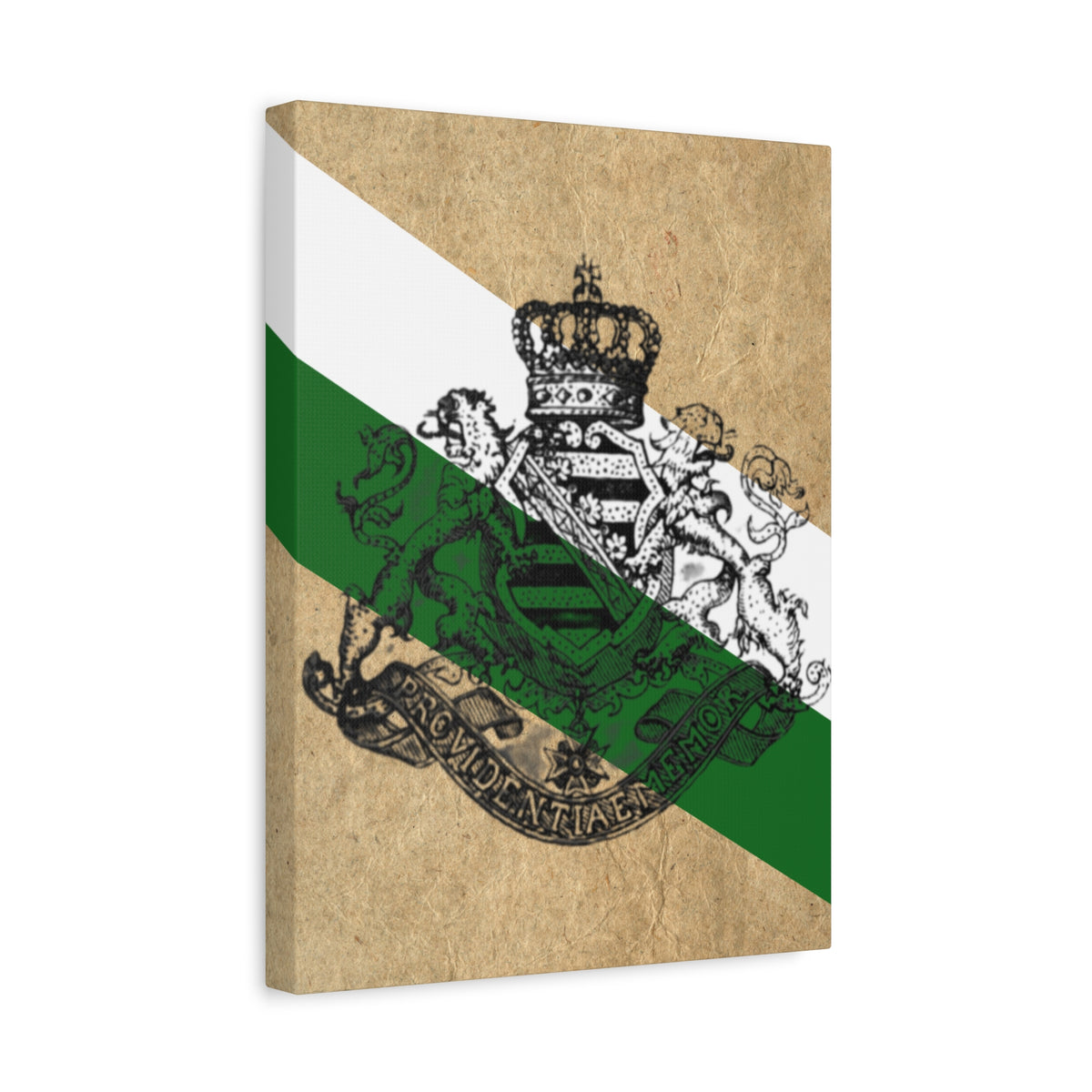19th Century Saxon Heraldry Canvas Print — Vintage Coat of Arms Wall Art