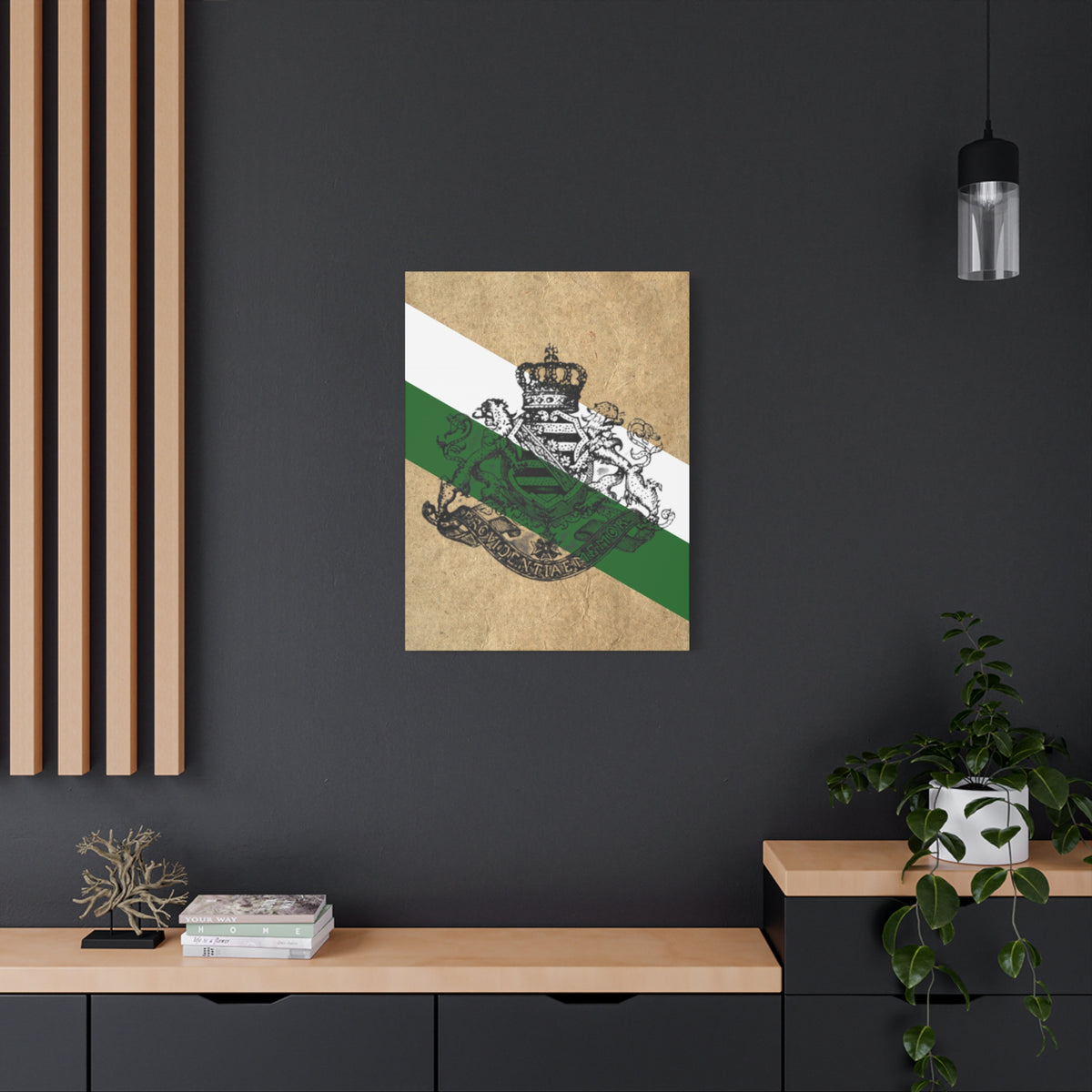 19th Century Saxon Heraldry Canvas Print — Vintage Coat of Arms Wall Art