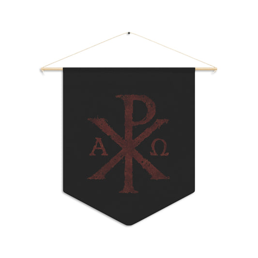 Alpha Omega Chi-Rho Banner — Christian Symbol Wall Flag