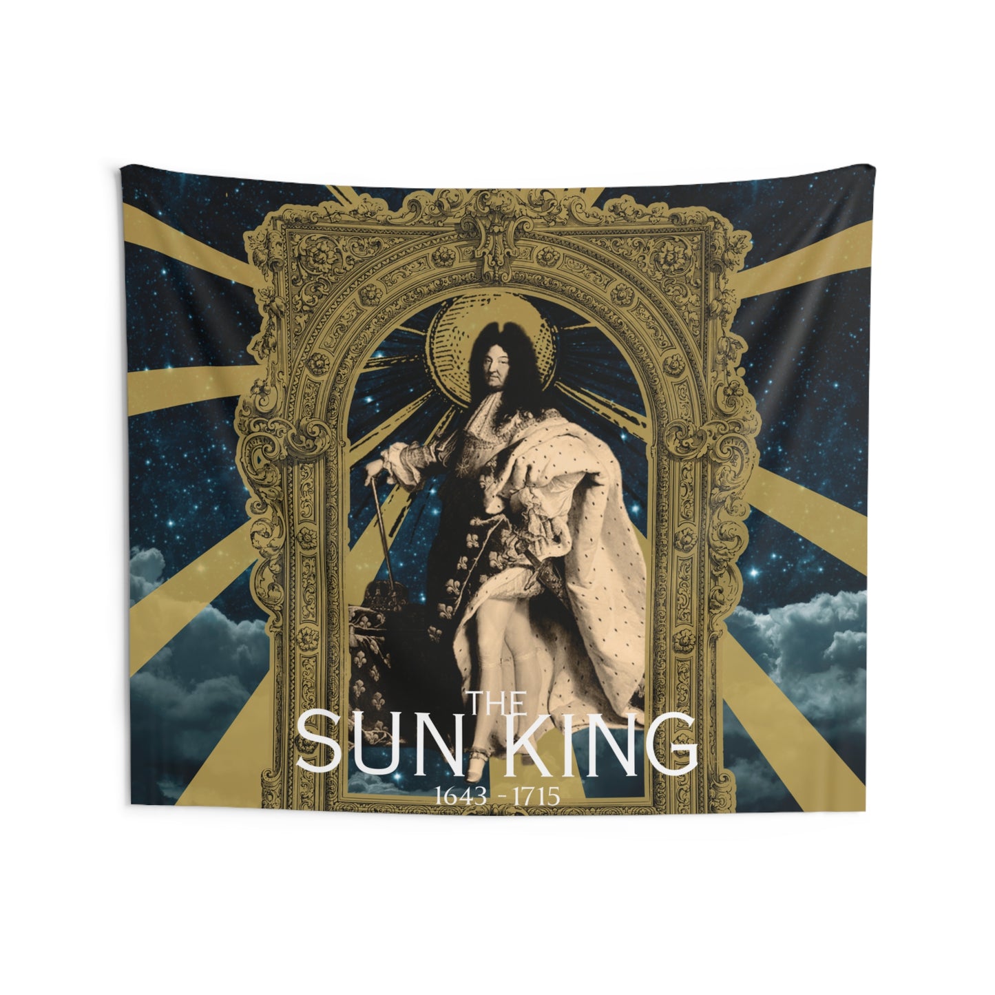 King Louis XIV "The Sun King" - Indoor Wall Tapestry | Night Sky Background