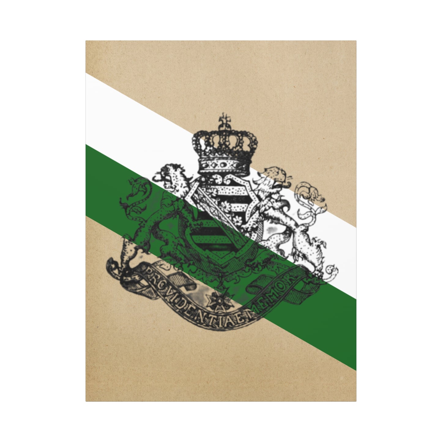 19th Century Saxon Heraldry Canvas Print — Vintage Coat of Arms Wall Art