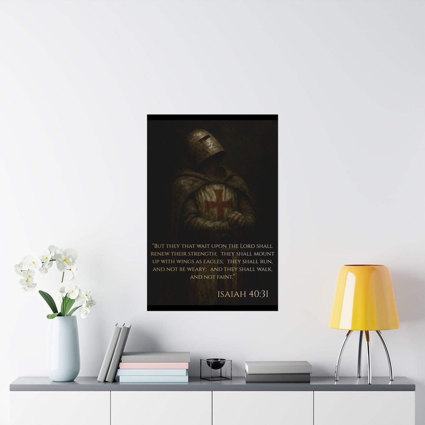 Templar Knight Matte Vertical Poster, Isaiah 40:31 Print, Matte Vertical Poster