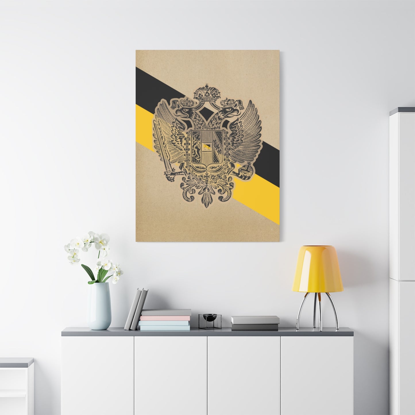 19th Century Austrian Imperial Crest Canvas Print — Vintage Coat of Arms Wall Art