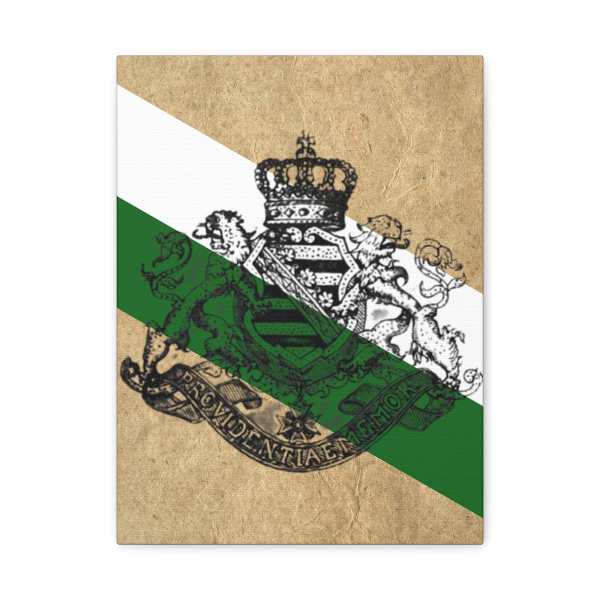 19th Century Saxon Heraldry Canvas Print — Vintage Coat of Arms Wall Art