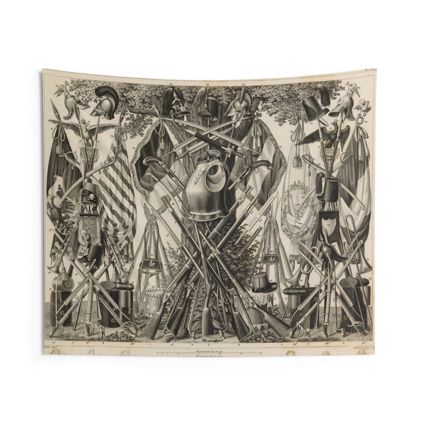 Military History Wall Tapestry —Uniforms Illustration
