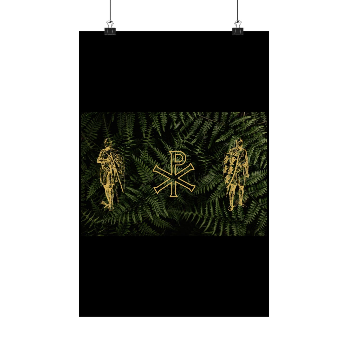 Gold Chi Rho Matte Vertical Poster | Christian Wall Art