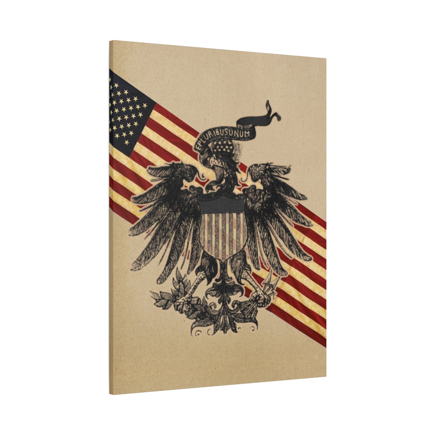 19th Century American Heraldry - Vintage American Flag Canvas
