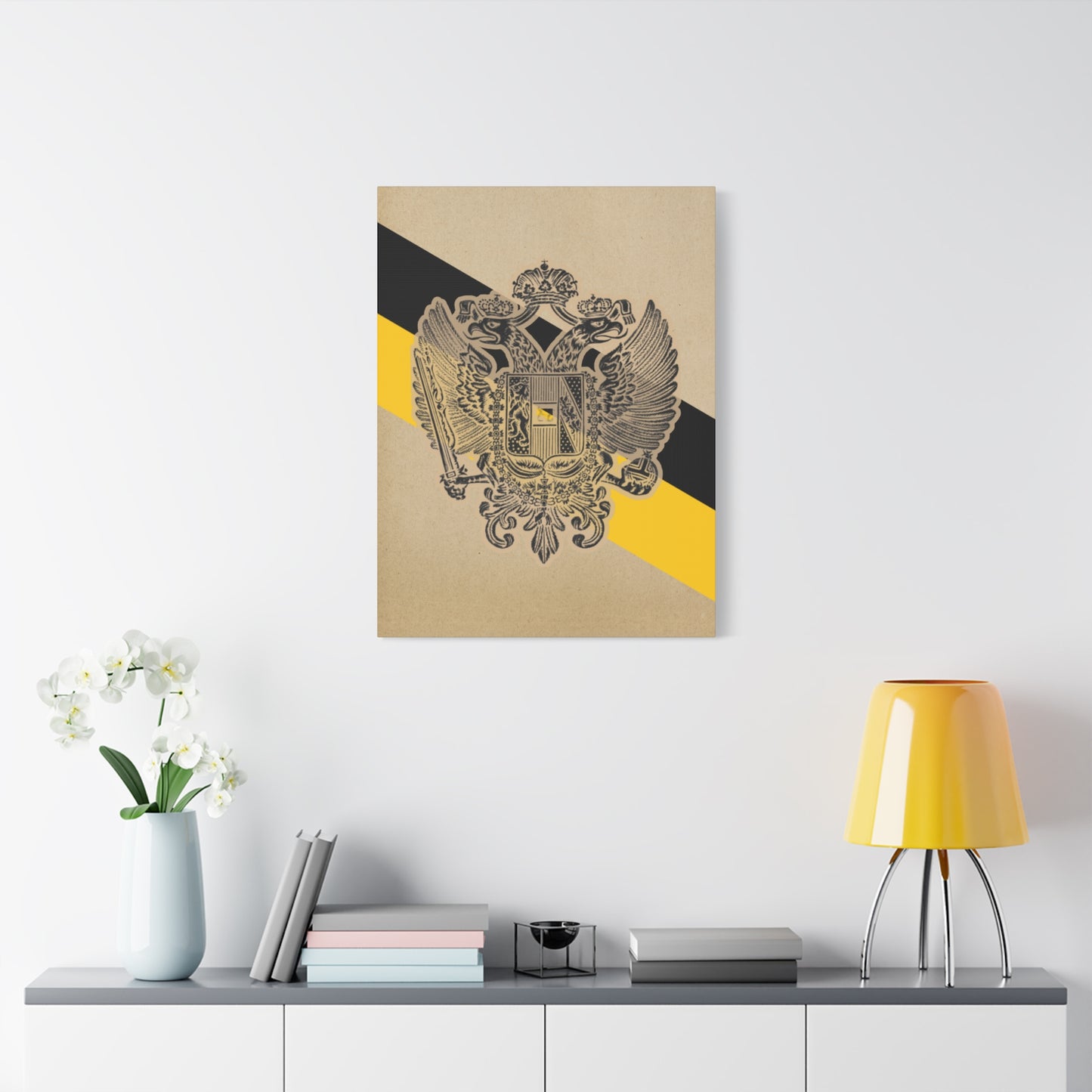 19th Century Austrian Imperial Crest Canvas Print — Vintage Coat of Arms Wall Art