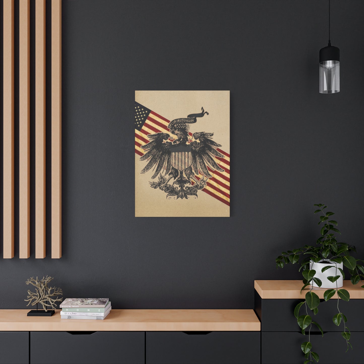 19th Century American Heraldry - Vintage American Flag Canvas