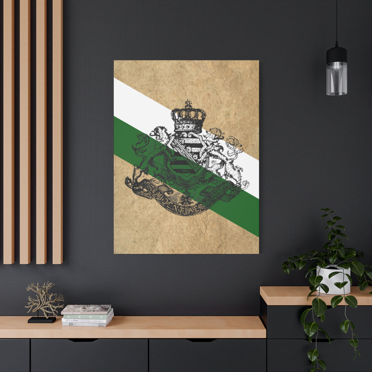 19th Century Saxon Heraldry Canvas Print — Vintage Coat of Arms Wall Art