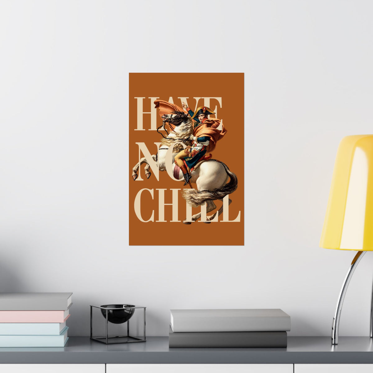 Napoleon Bonaparte  -  Matte Vertical Poster (Orange Background)