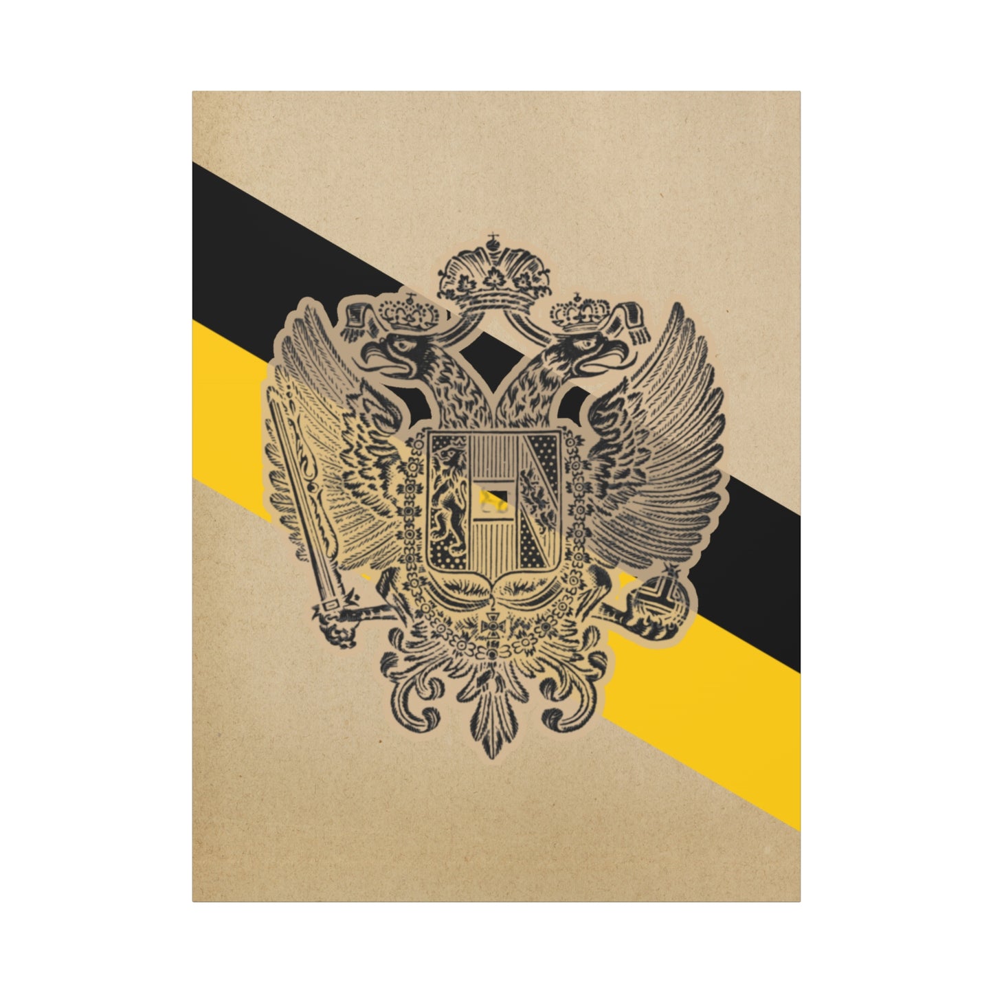 19th Century Austrian Imperial Crest Canvas Print — Vintage Coat of Arms Wall Art