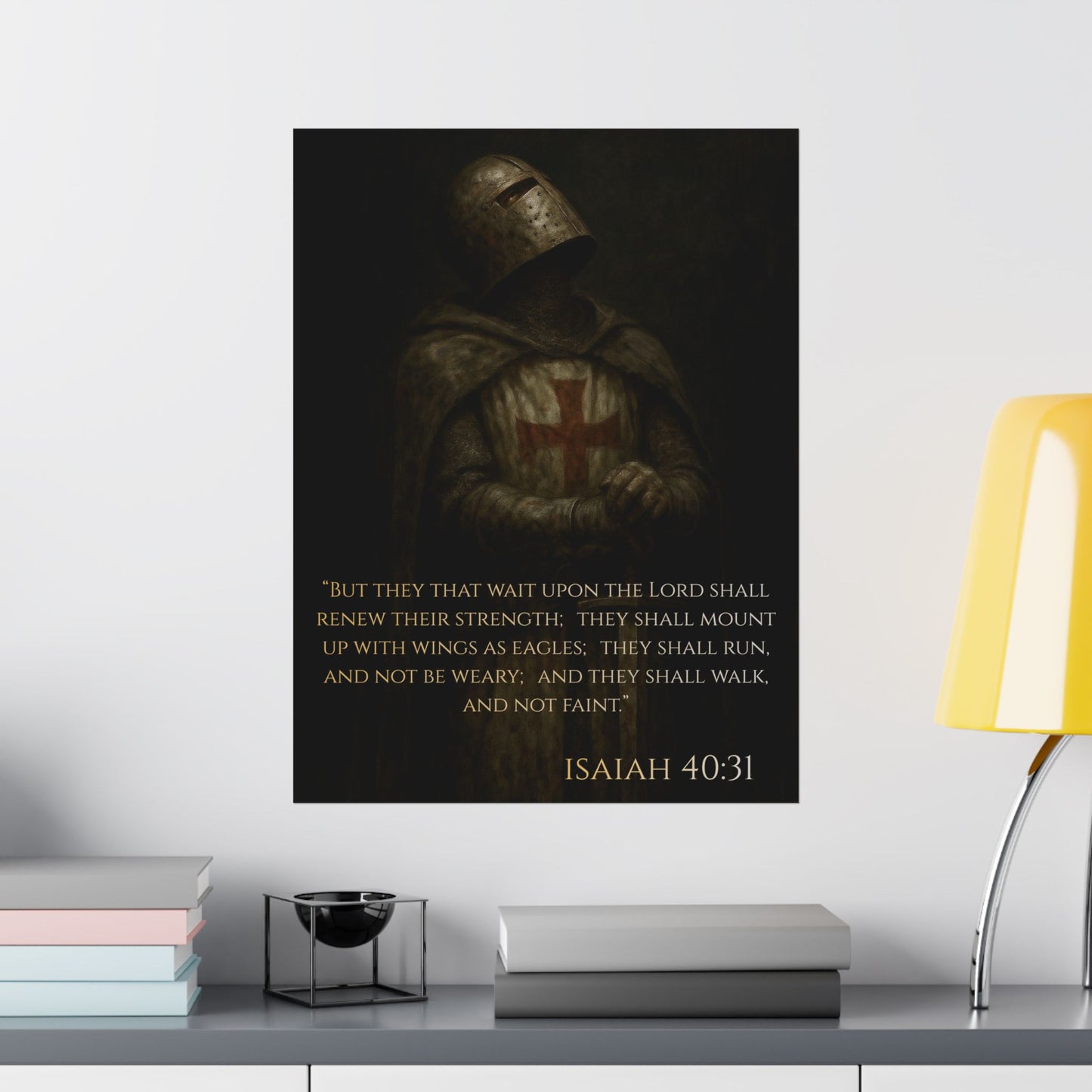 Templar Knight Matte Vertical Poster, Isaiah 40:31 Print, Matte Vertical Poster