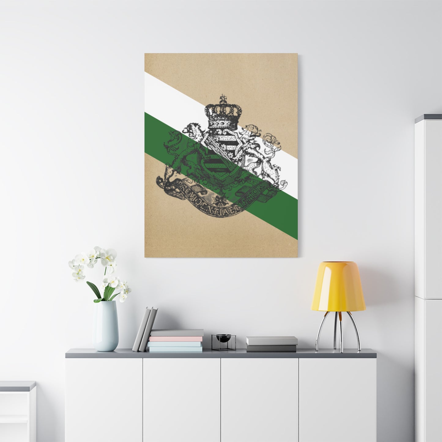 19th Century Saxon Heraldry Canvas Print — Vintage Coat of Arms Wall Art