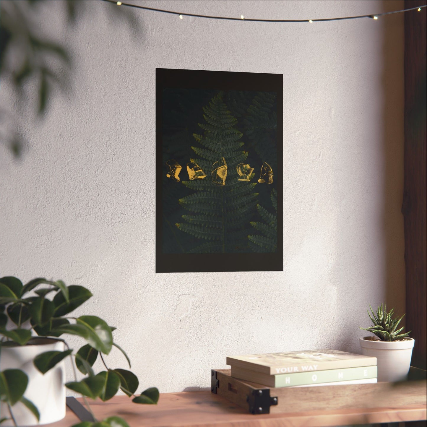 Gold Medieval Helms Matte Vertical Poster | Wall Art