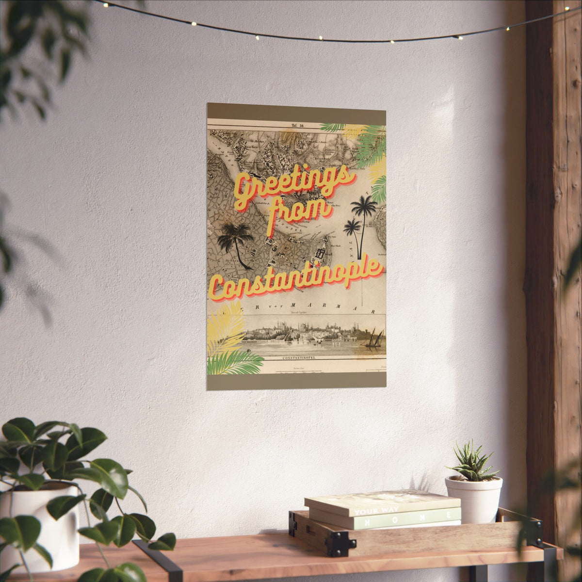 Greetings From Constantinople Matte Poster — Vintage Travel Map Wall Art
