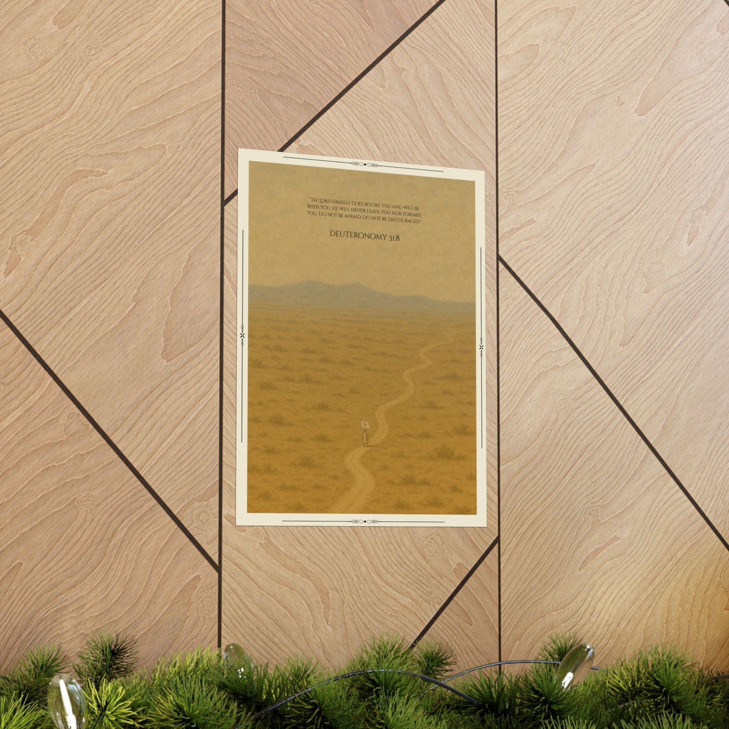 Small Print Version -  Deuteronomy 31:8 Desert Path Poster | Matte Vertical Poster