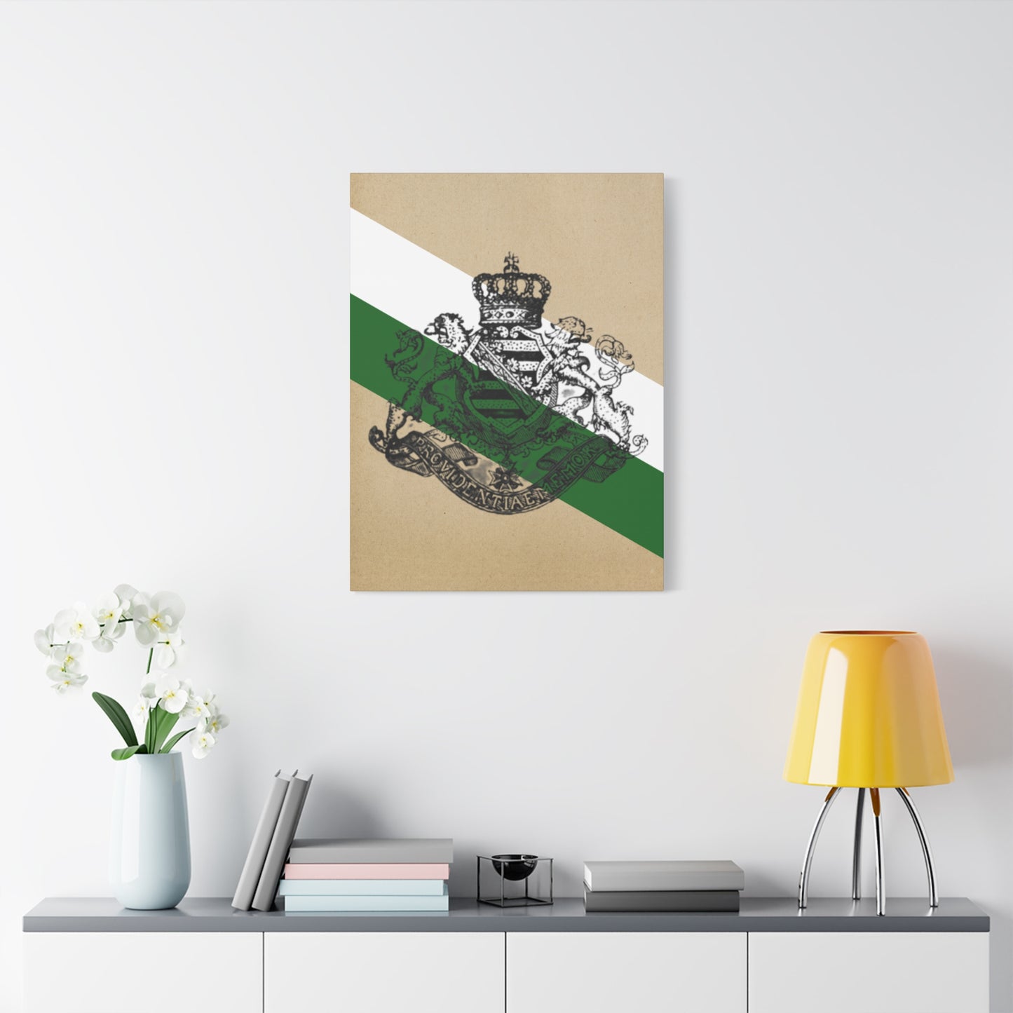 19th Century Saxon Heraldry Canvas Print — Vintage Coat of Arms Wall Art