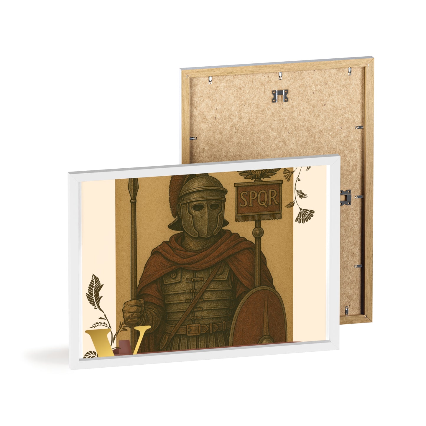 Roman Inspirational Wall Art, Wooden Frame Poster, Motivational Home Decor, Gift for History Lovers, Gladiator Print