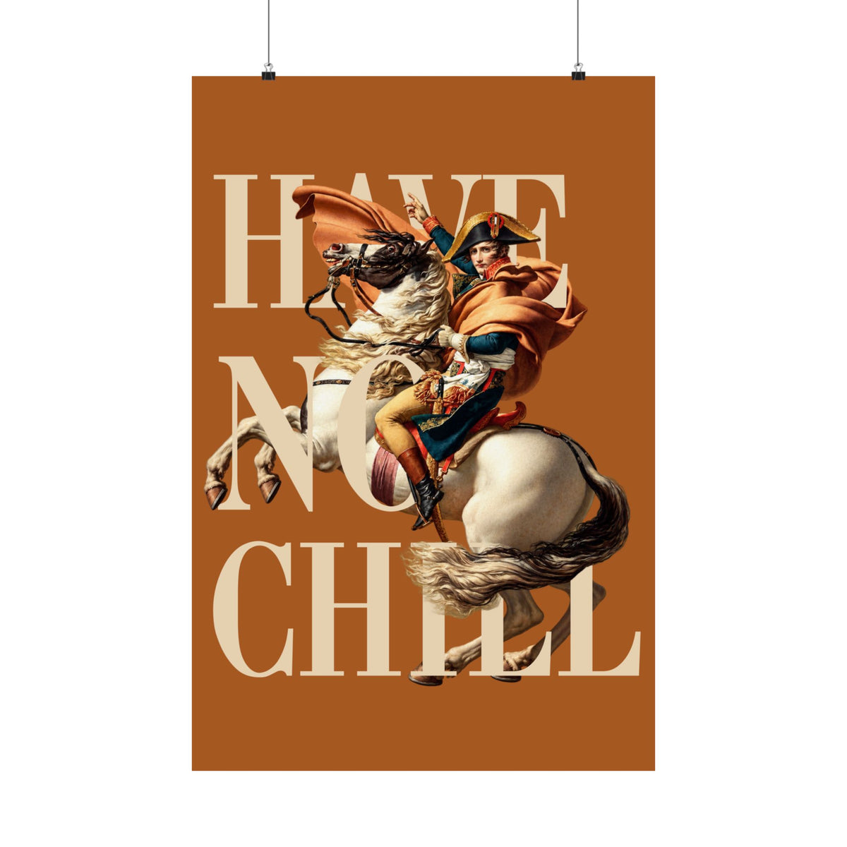 Napoleon Bonaparte  -  Matte Vertical Poster (Orange Background)
