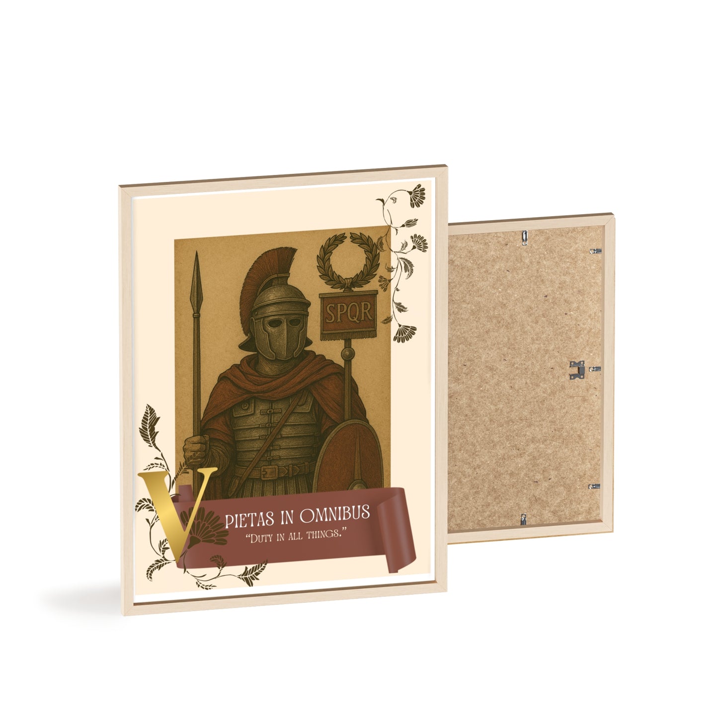 Roman Inspirational Wall Art, Wooden Frame Poster, Motivational Home Decor, Gift for History Lovers, Gladiator Print