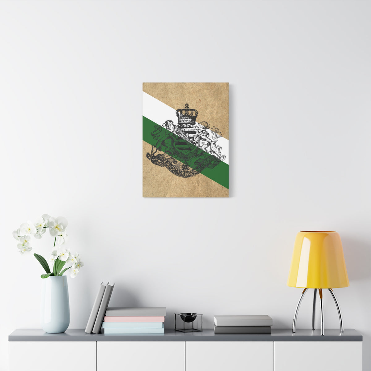 19th Century Saxon Heraldry Canvas Print — Vintage Coat of Arms Wall Art