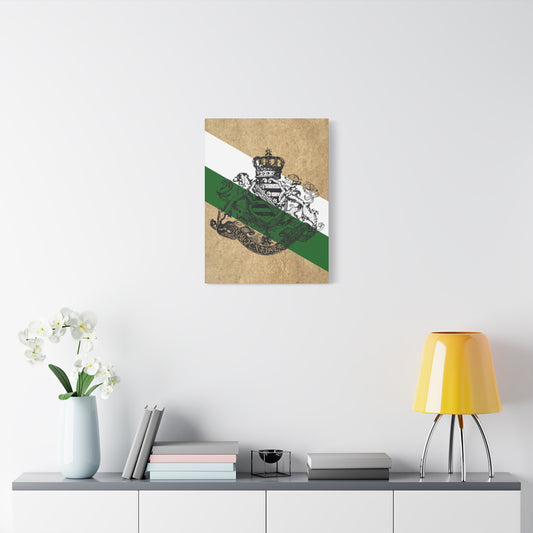 19th Century Saxon Heraldry Canvas Print — Vintage Coat of Arms Wall Art