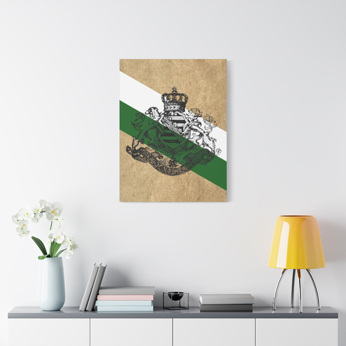 19th Century Saxon Heraldry Canvas Print — Vintage Coat of Arms Wall Art