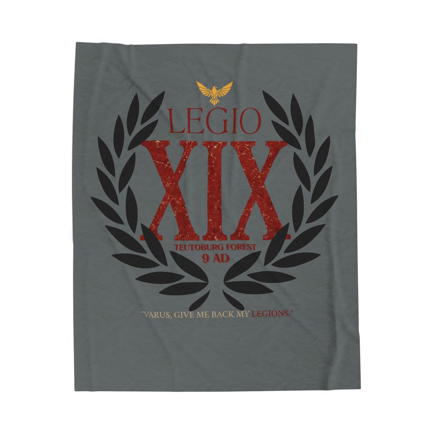 Roman 19th Legion Velveteen Plush Blanket - Varus' Lost Legions Collection, Soft Throw Blanket, Cozy Coverlet, War History Gift, Historical