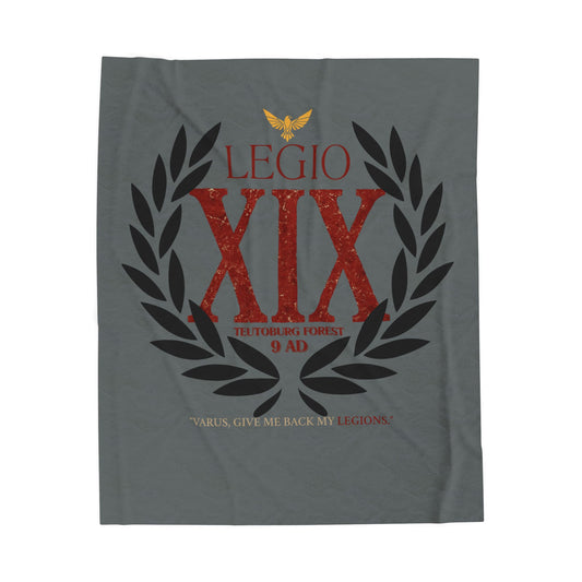 Roman 19th Legion Velveteen Plush Blanket - Varus' Lost Legions Collection, Soft Throw Blanket, Cozy Coverlet, War History Gift, Historical