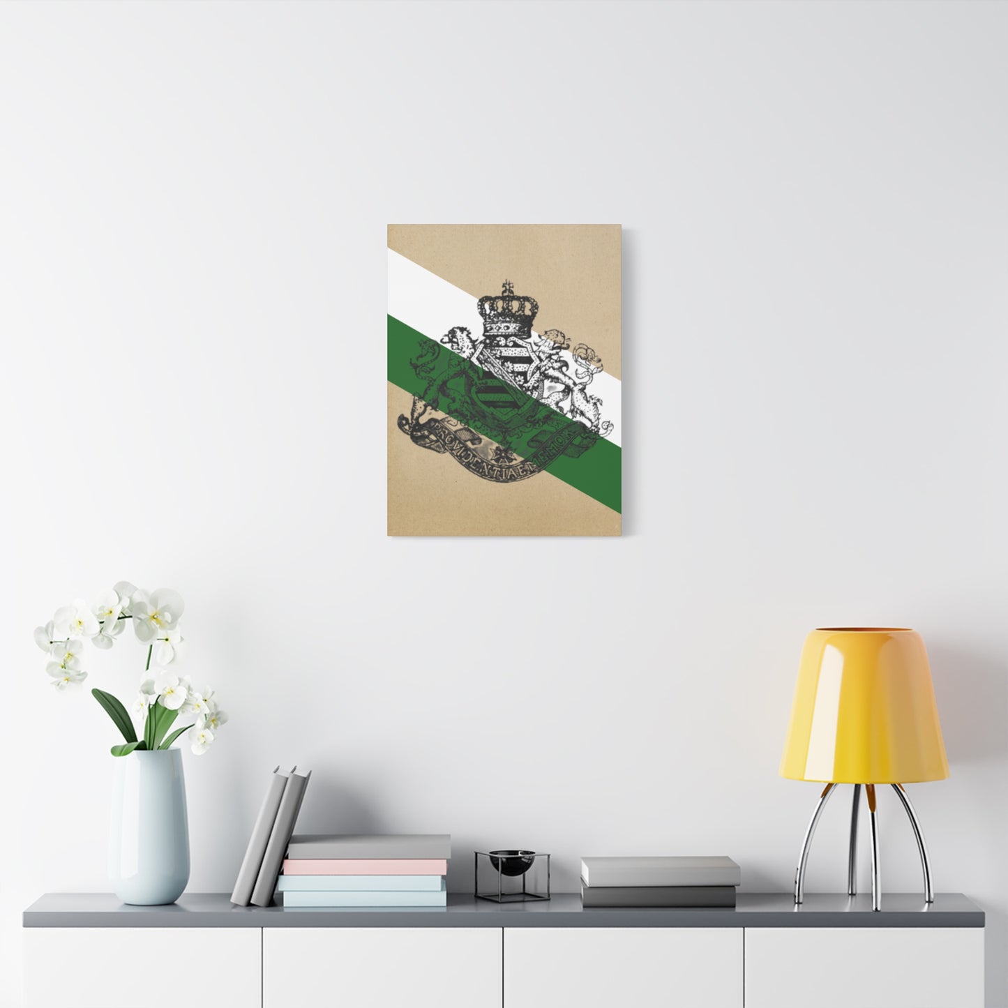 19th Century Saxon Heraldry Canvas Print — Vintage Coat of Arms Wall Art
