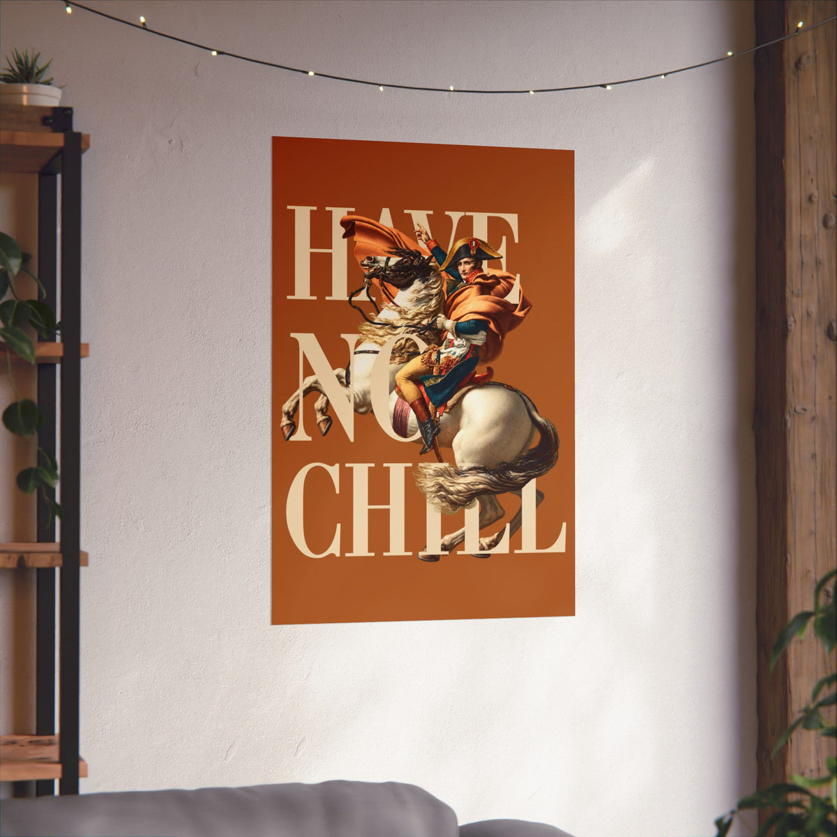 Napoleon Bonaparte  -  Matte Vertical Poster (Orange Background)