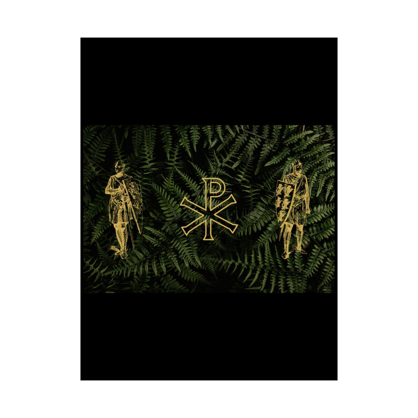 Gold Chi Rho Matte Vertical Poster | Christian Wall Art