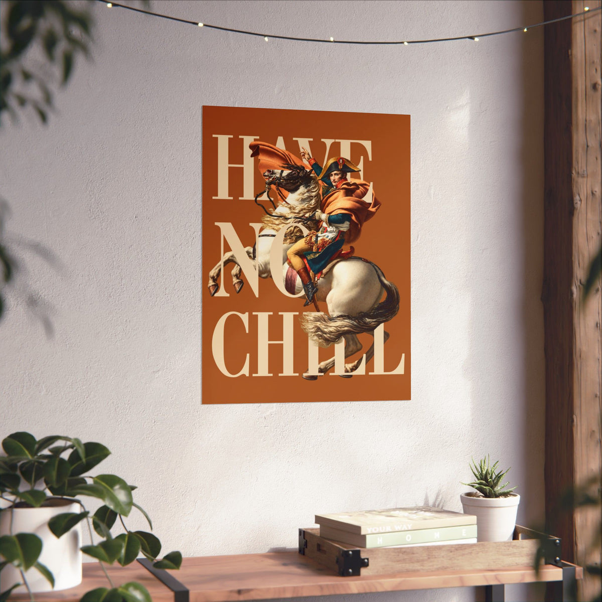 Napoleon Bonaparte  -  Matte Vertical Poster (Orange Background)