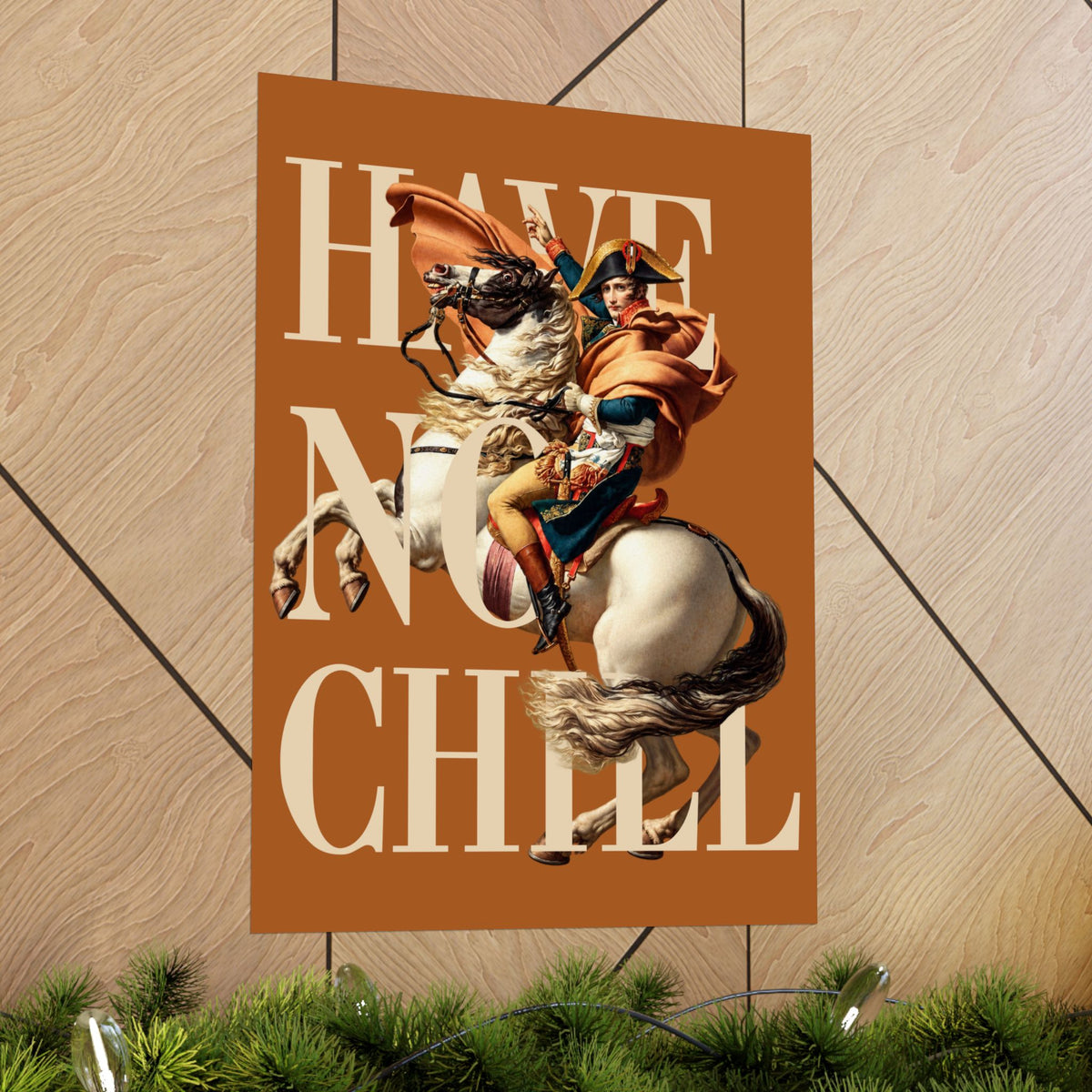 Napoleon Bonaparte  -  Matte Vertical Poster (Orange Background)
