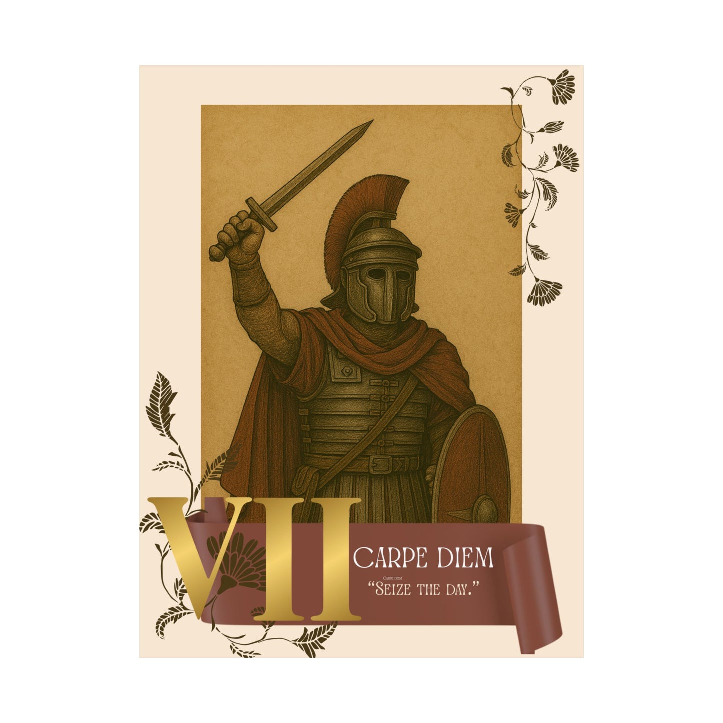 Carpe Diem Roman Soldier Matte Poster | Wall Art