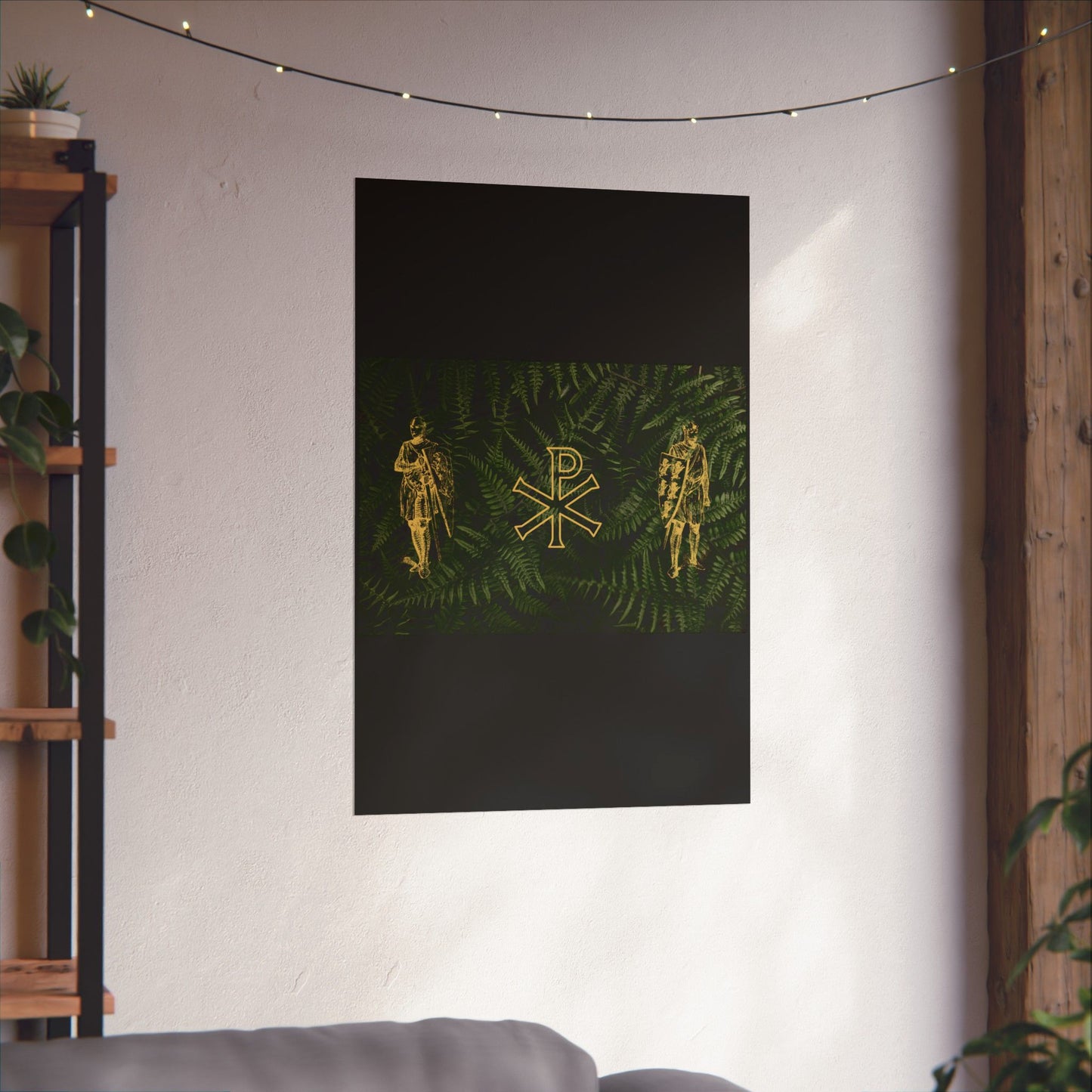 Gold Chi Rho Matte Vertical Poster | Christian Wall Art