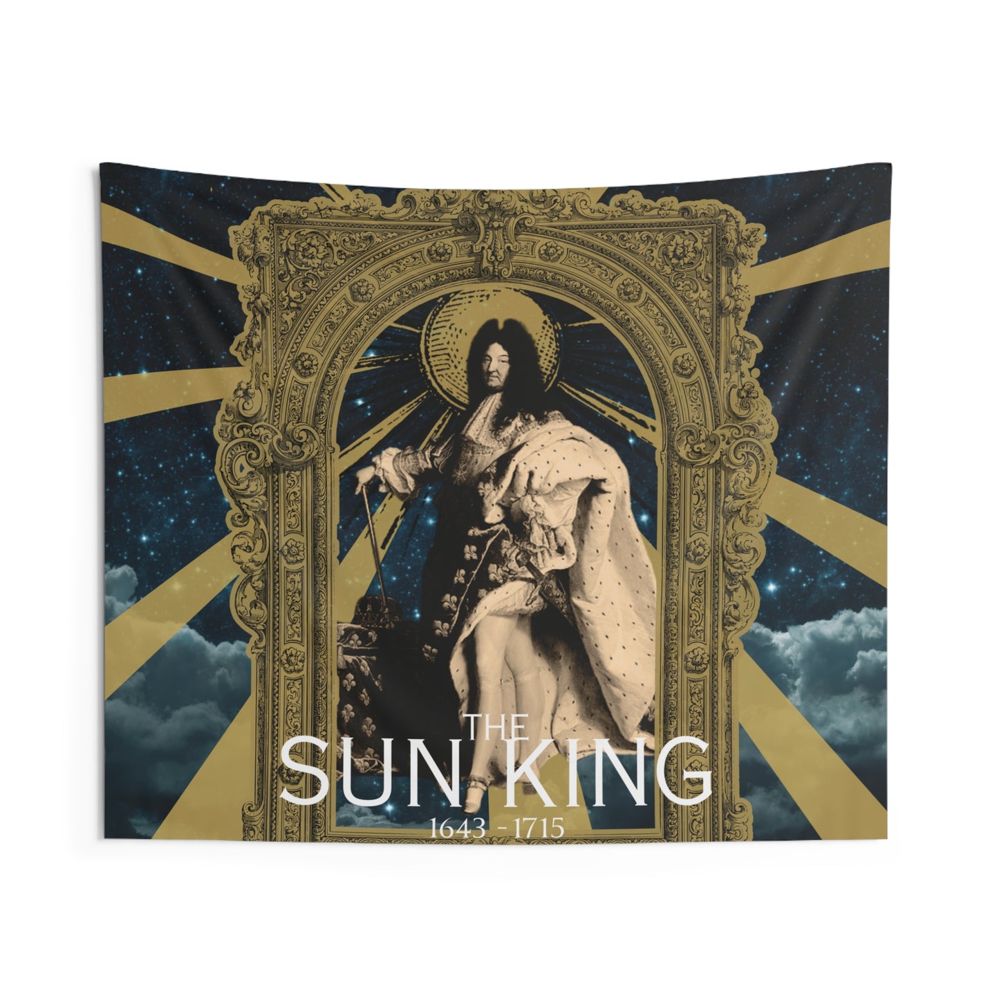 King Louis XIV "The Sun King" - Indoor Wall Tapestry | Night Sky Background