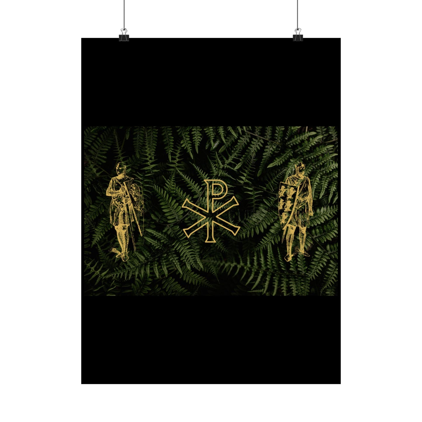 Gold Chi Rho Matte Vertical Poster | Christian Wall Art