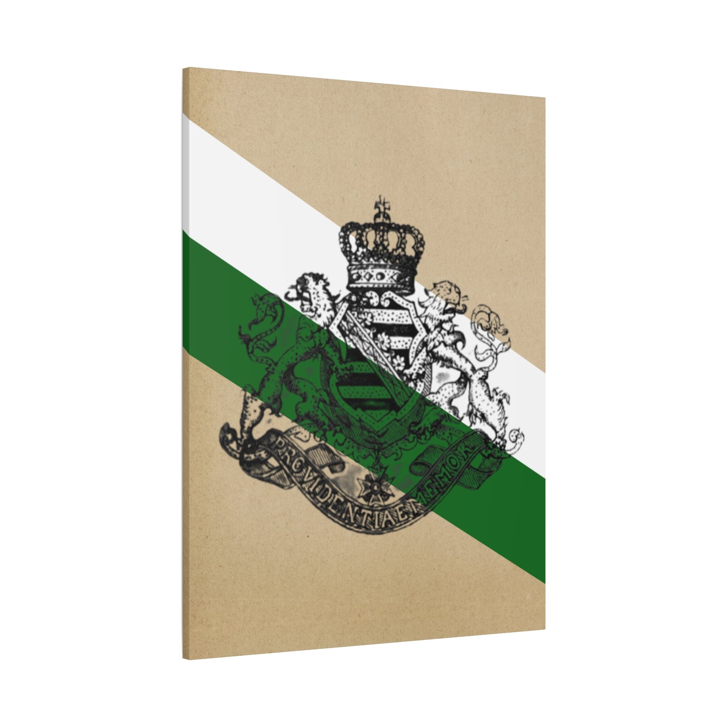 19th Century Saxon Heraldry Canvas Print — Vintage Coat of Arms Wall Art