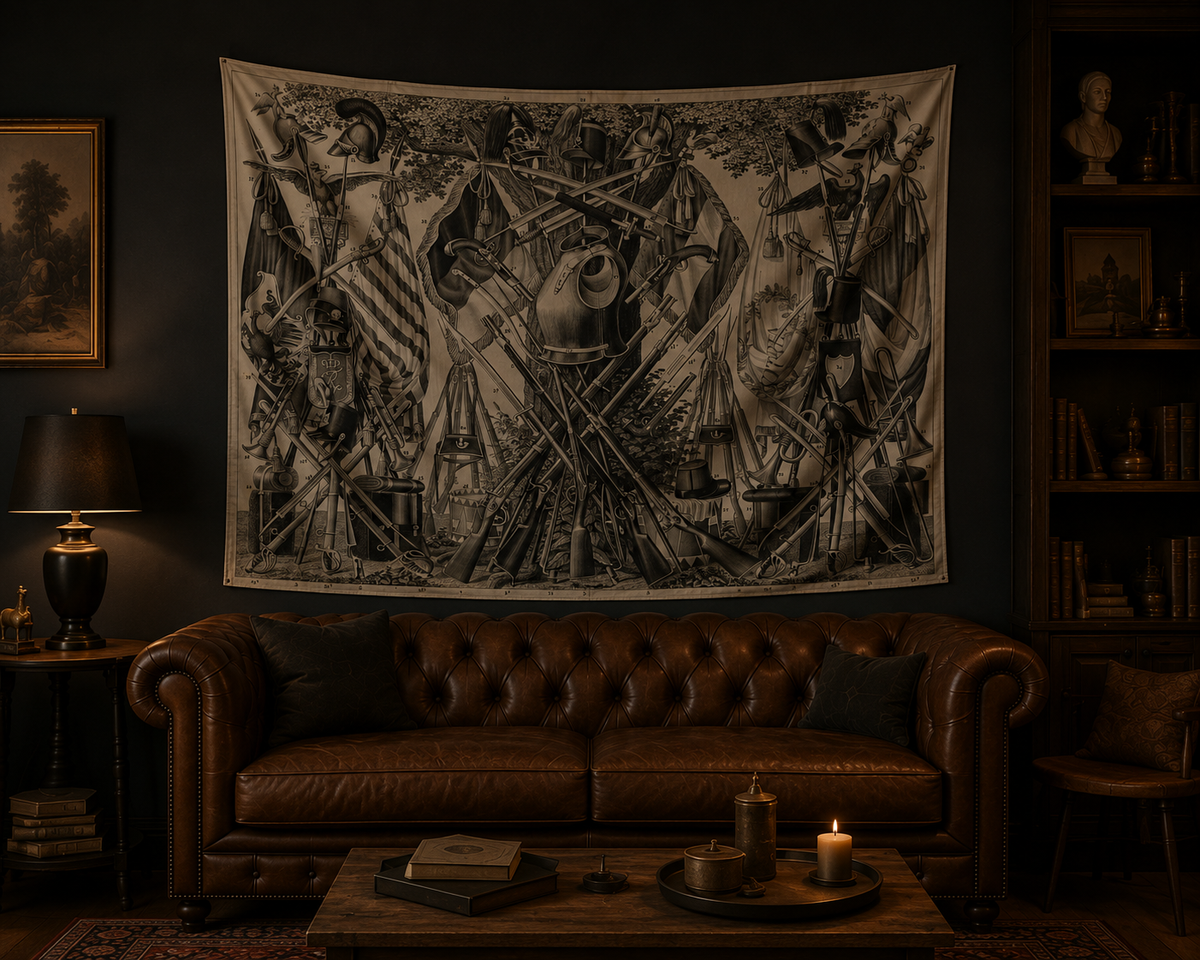 Old Military Wall Tapestry —Uniforms Illustration