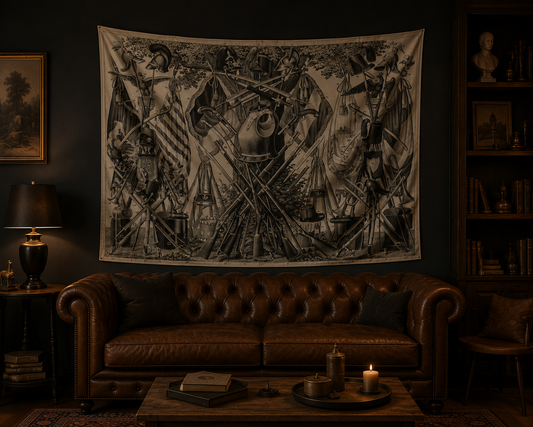 Old Military Wall Tapestry —Uniforms Illustration